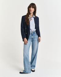 Regular fit klassisk poplin-skjorte med striber