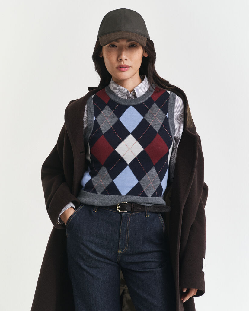 Argyle vest med crewneck