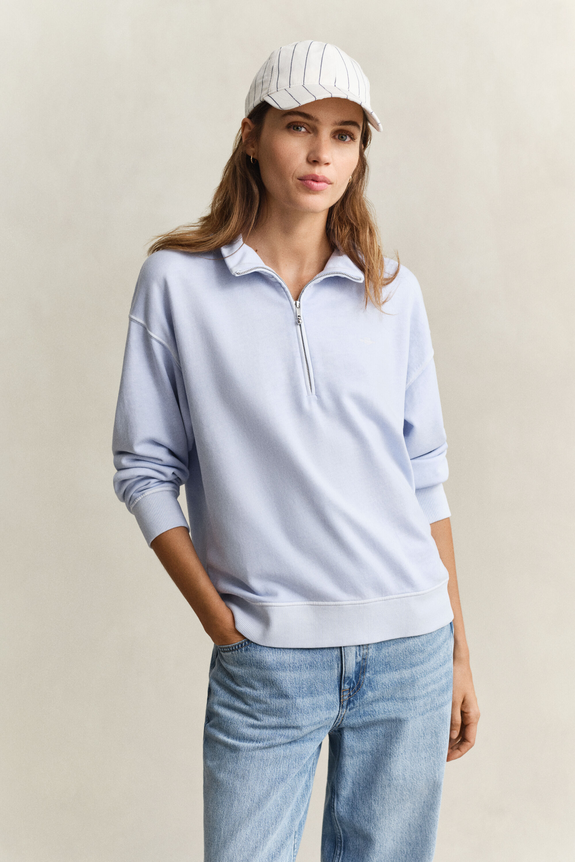 Vasket Shield sweatshirt med halv lynlås