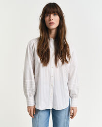 Relaxed fit skjorte med striber og voluminøse ærmer