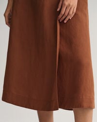 Midi nederdel i hør- og viskoseblanding