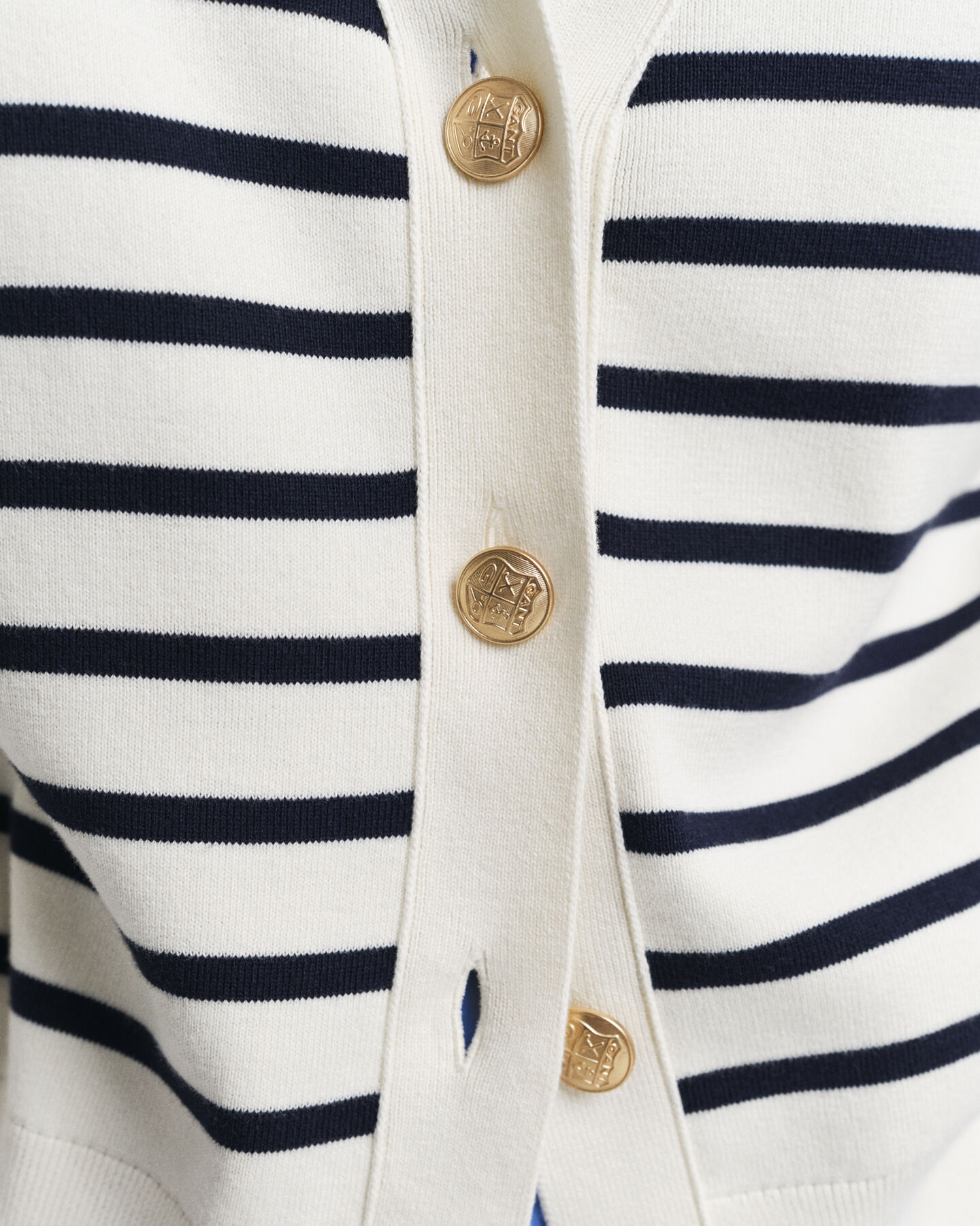 Stribet cardigan af bomuld