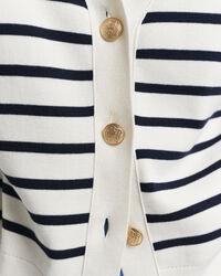 Stribet cardigan af bomuld