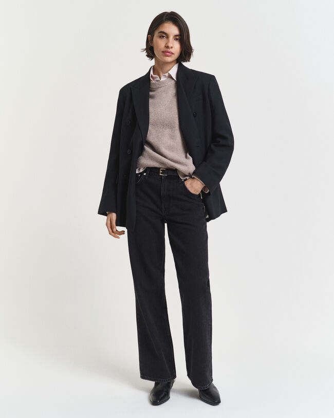 Sweater med crewneck i en blød uld- og kashmirblanding