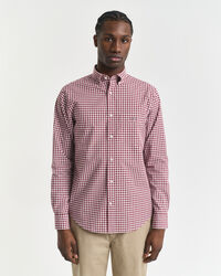 Regular fit klassisk gingham poplin-skjorte