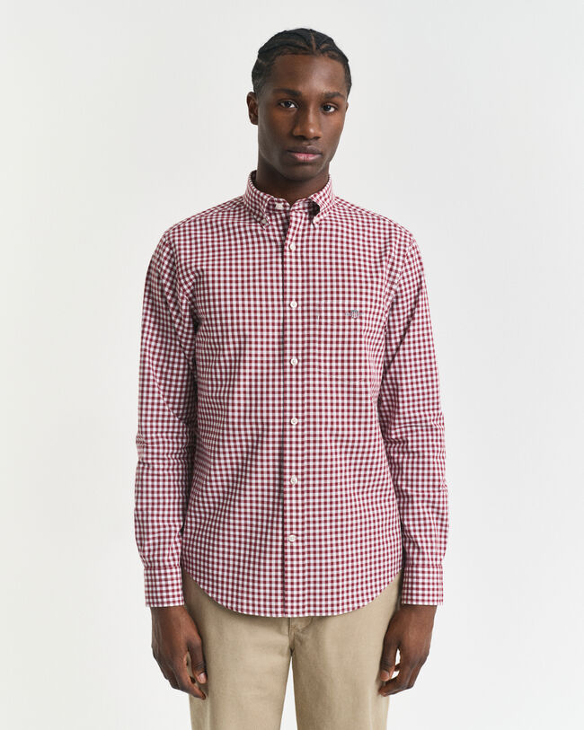Regular fit klassisk gingham poplin-skjorte