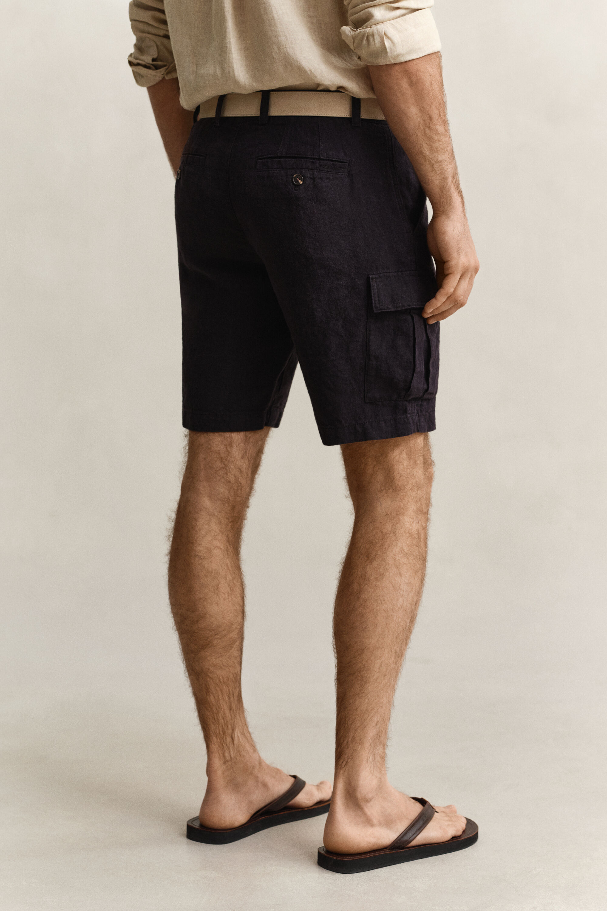 Cargo shorts i hør
