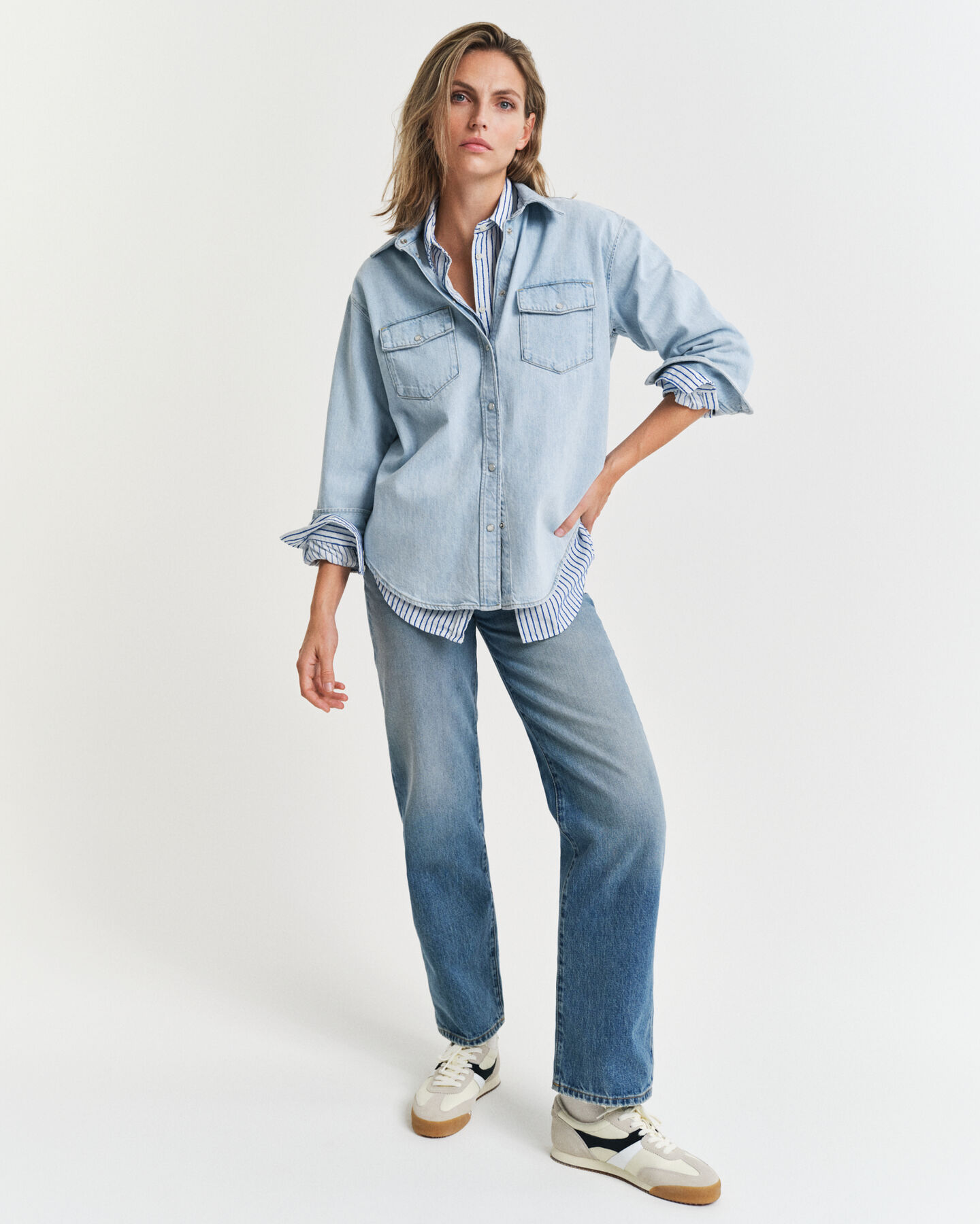 Relaxed fit Pocket Detail denim skjorte