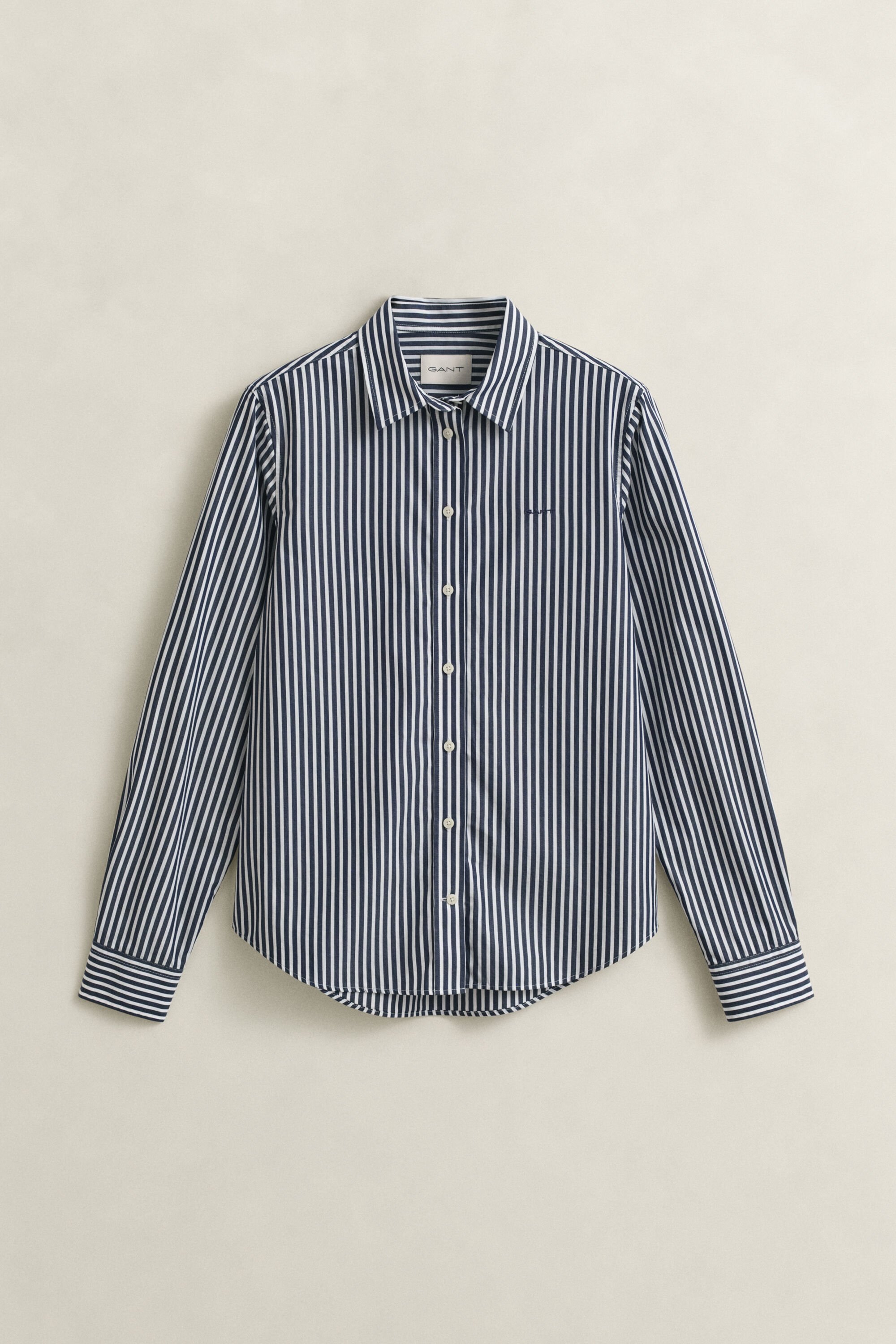 Regular fit klassisk stribet poplin-skjorte