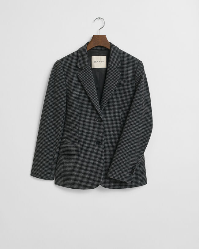 Regular fit houndstooth blazer i uld