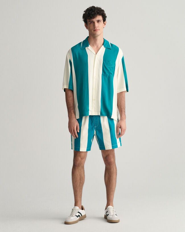 Relaxed fit kort&aelig;rmet skjorte af viskose