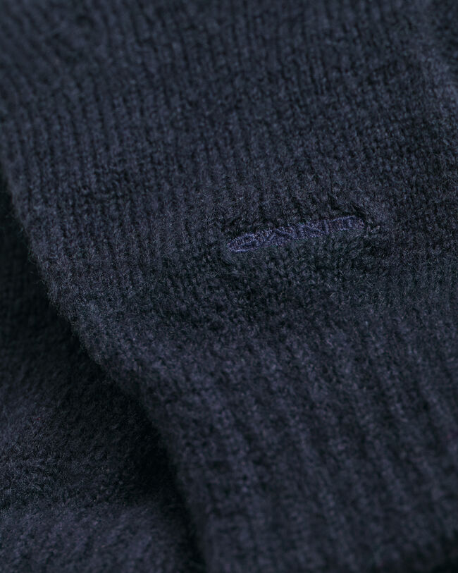 Bløde ribstrikkede handsker i blandingsgarn