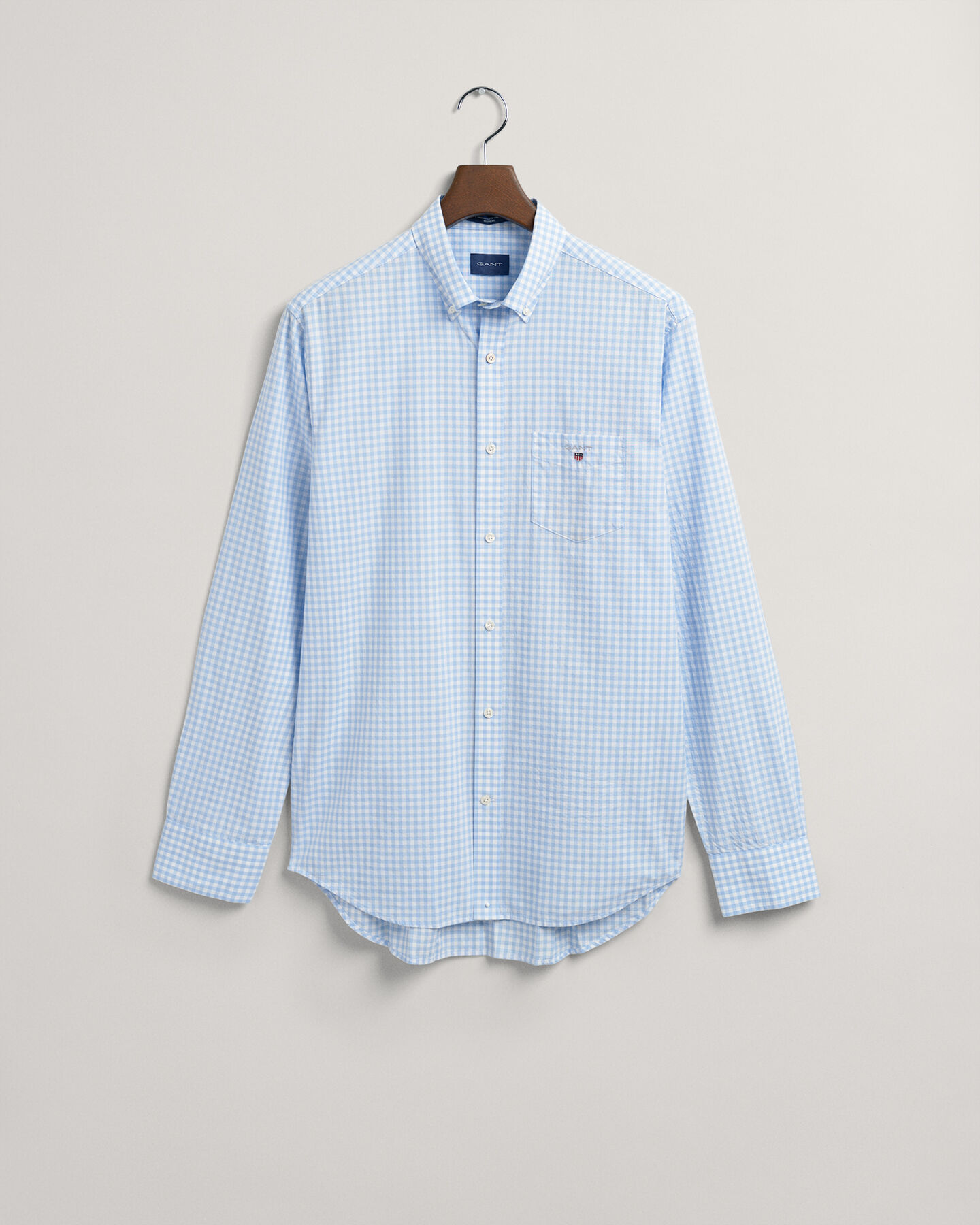 Regular fit gingham tætvævet skjorte