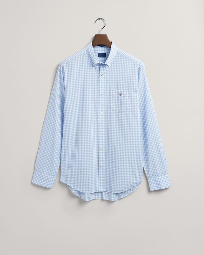 Regular fit gingham tætvævet skjorte