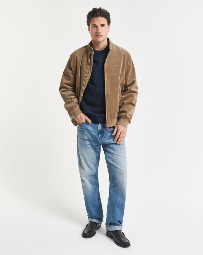 Sweater med crewneck og nister i uldblanding