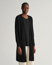 Lang cardigan af uld