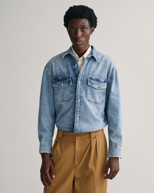 Oversized denimskjorte