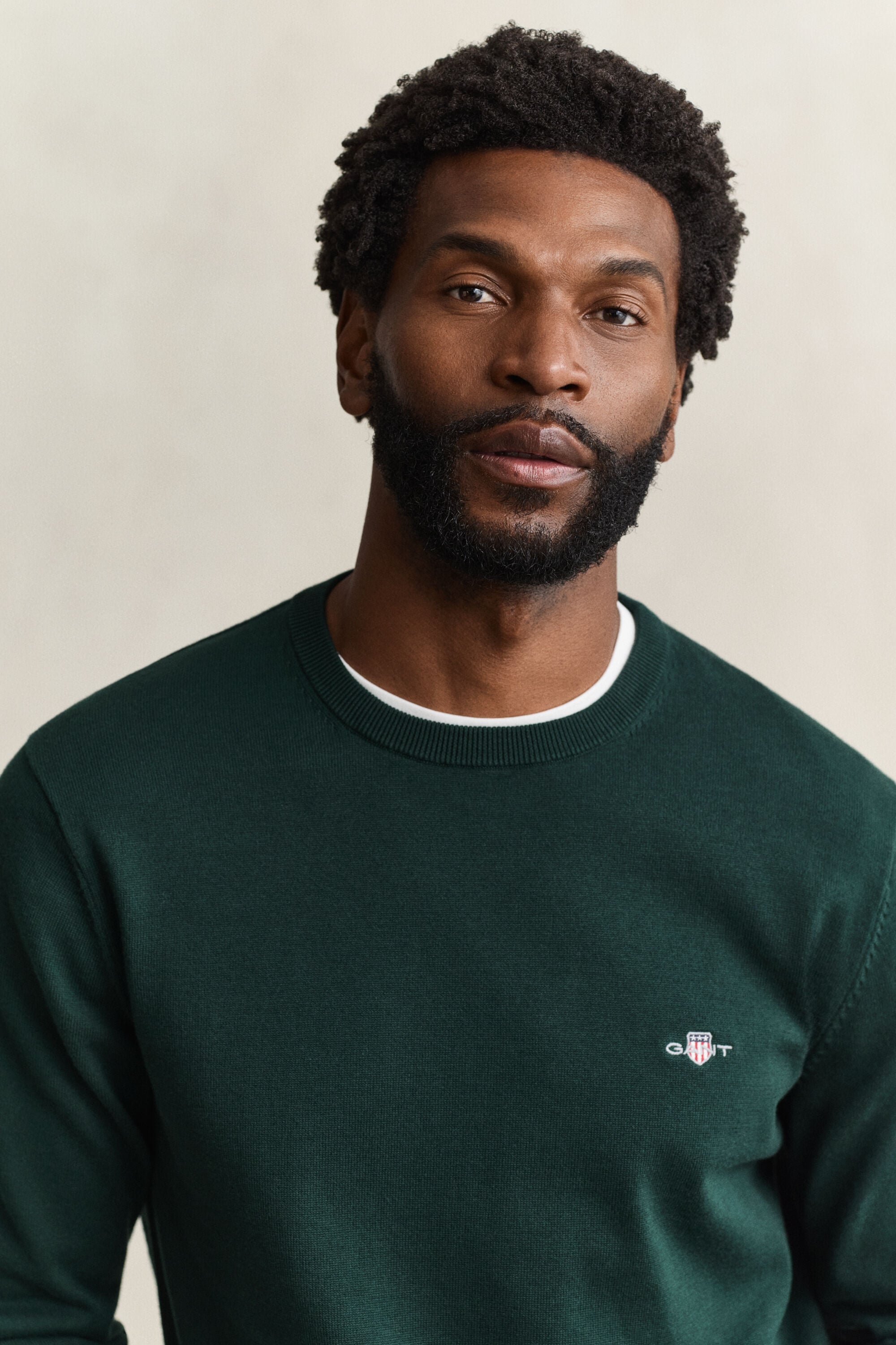 Crewneck sweater i bomuld