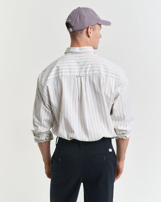 Relaxed fit Luxury Oxford skjorte med striber
