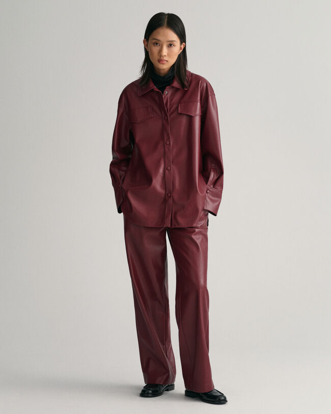 Overskjorte i kunstlæder