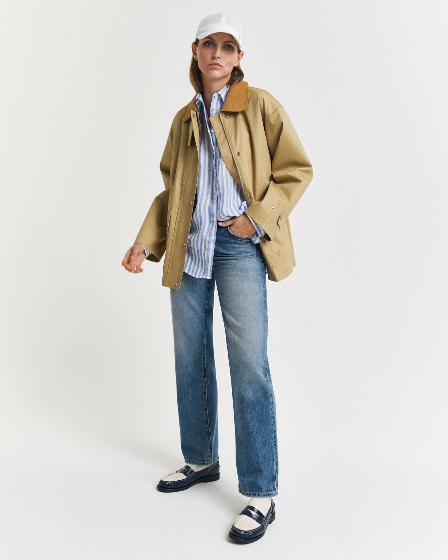 Relaxed fit stribet skjorte af hør