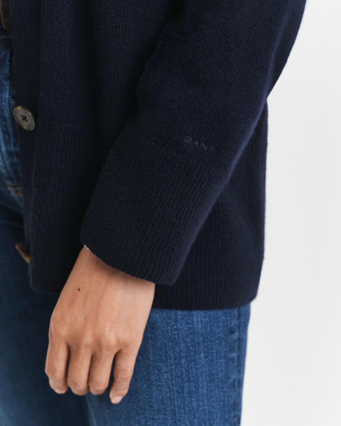 Cardigan af uld- og kashmirblanding