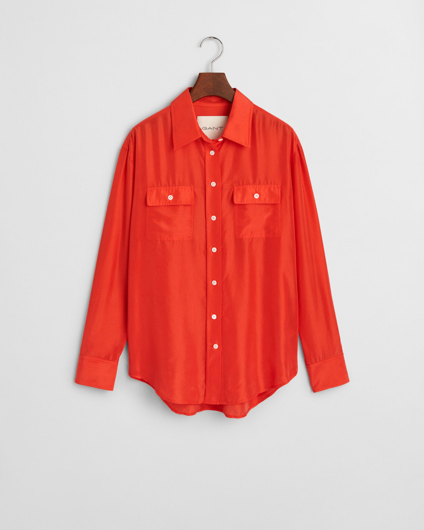 Relaxed fit habotai silkeskjorte