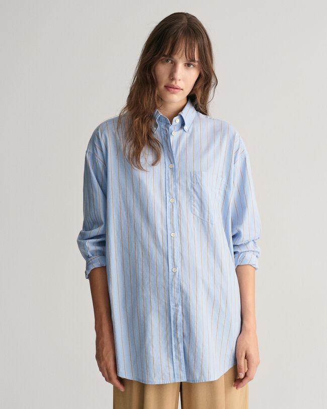 Oversized Luxury Oxford-skjorte med striber