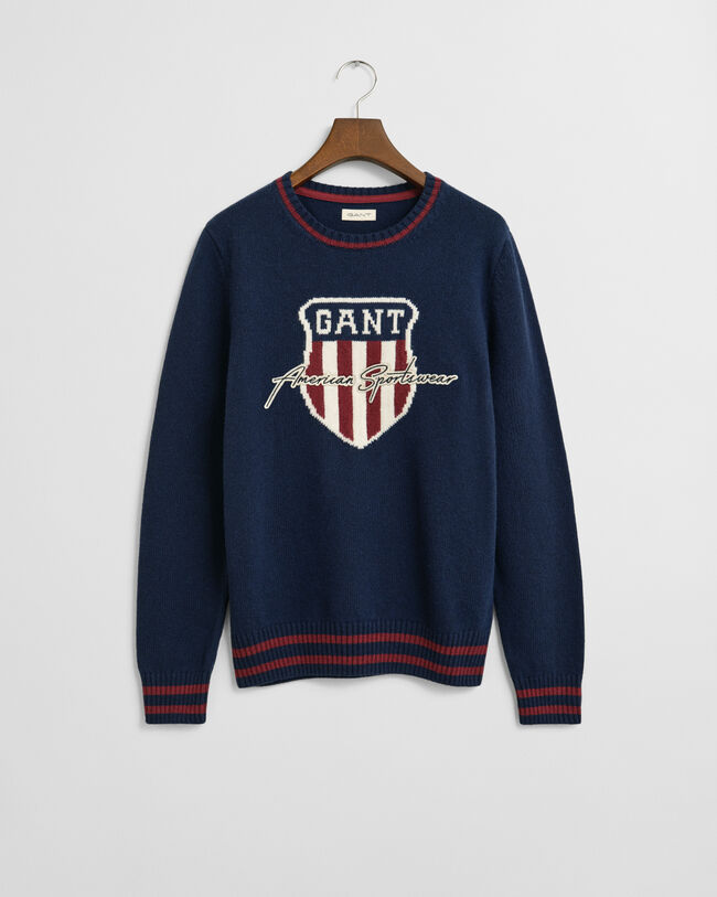 Teens strikket sweater med grafik