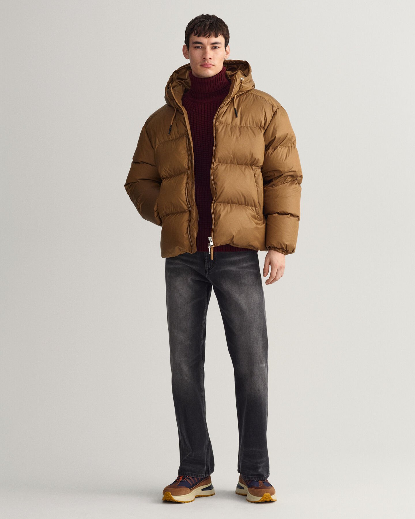 Skinnende pufferjakke