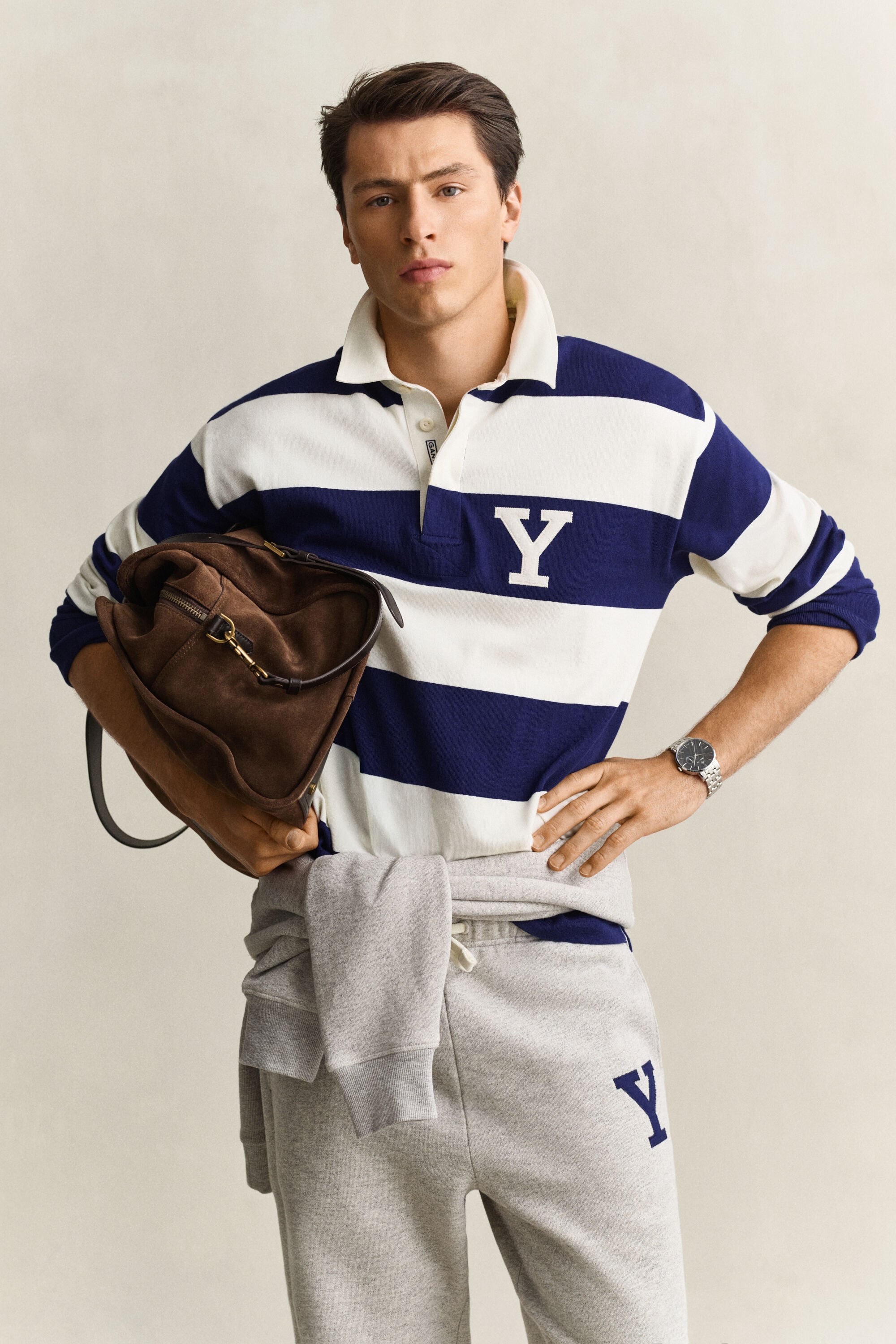 Gant x Yale stribet Heavy Rugger