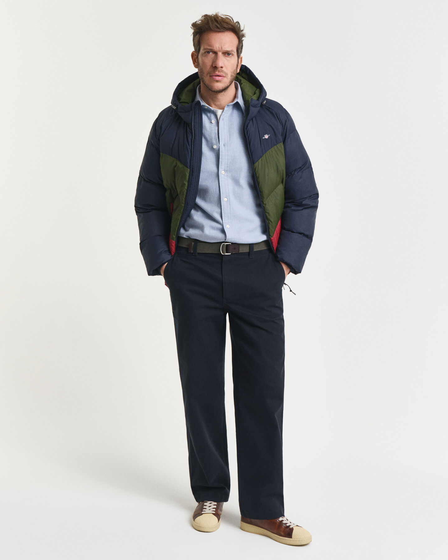 Regular fit melange flannelskjorte