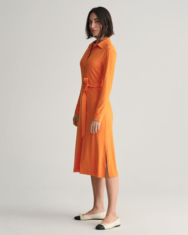 Slim fit jersey skjortekjole