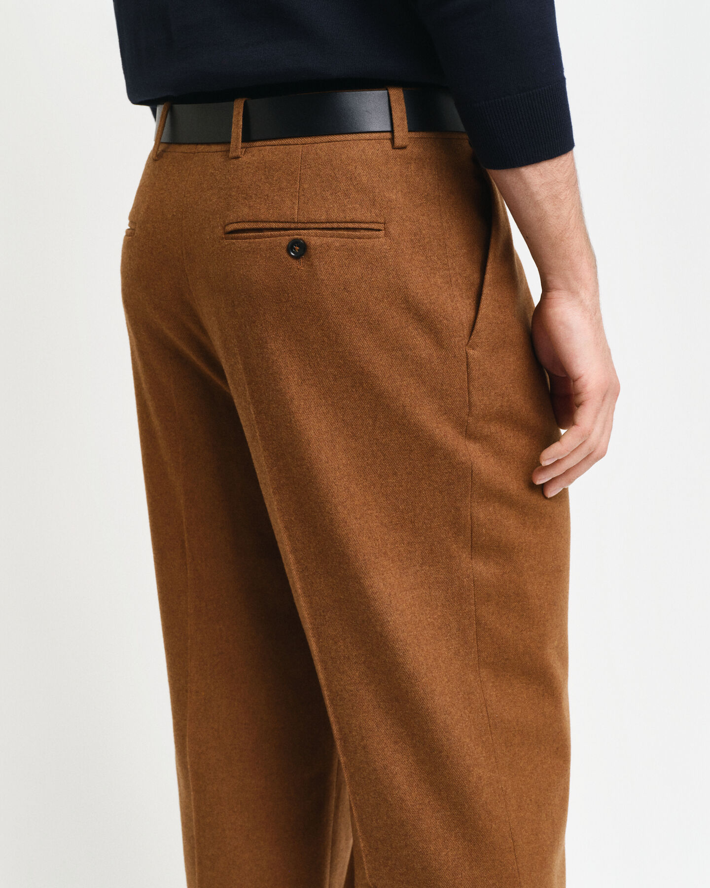 Relaxed fit jakkesæt-bukser af uld-flannel