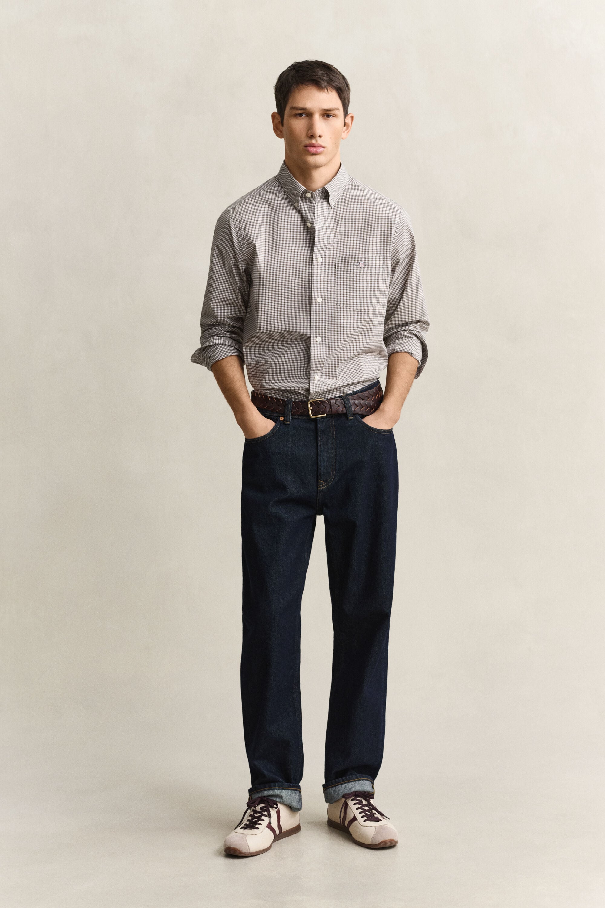 Gingham klassisk poplin-skjorte