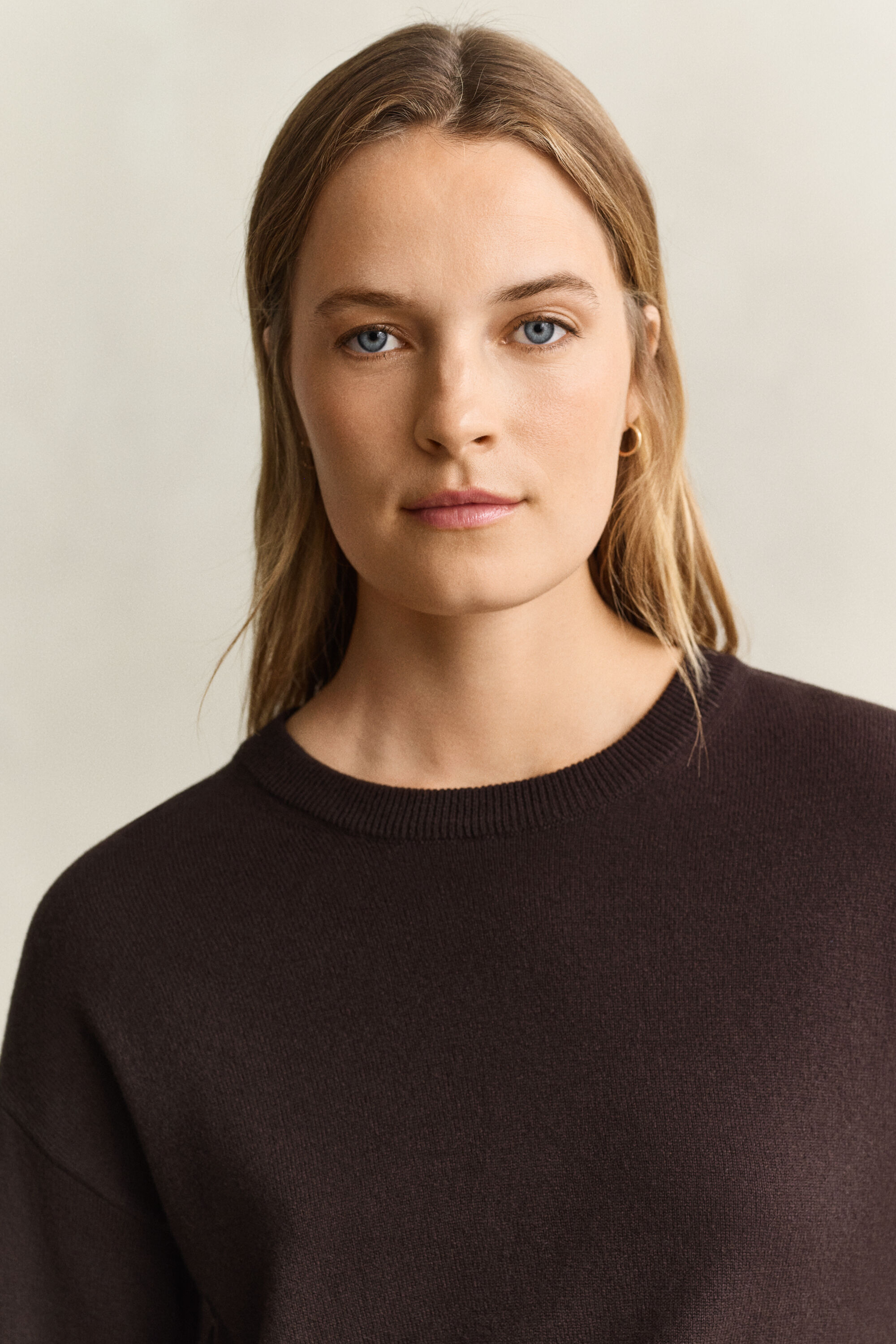 Crewneck sweater i ekstra fin lammeuld