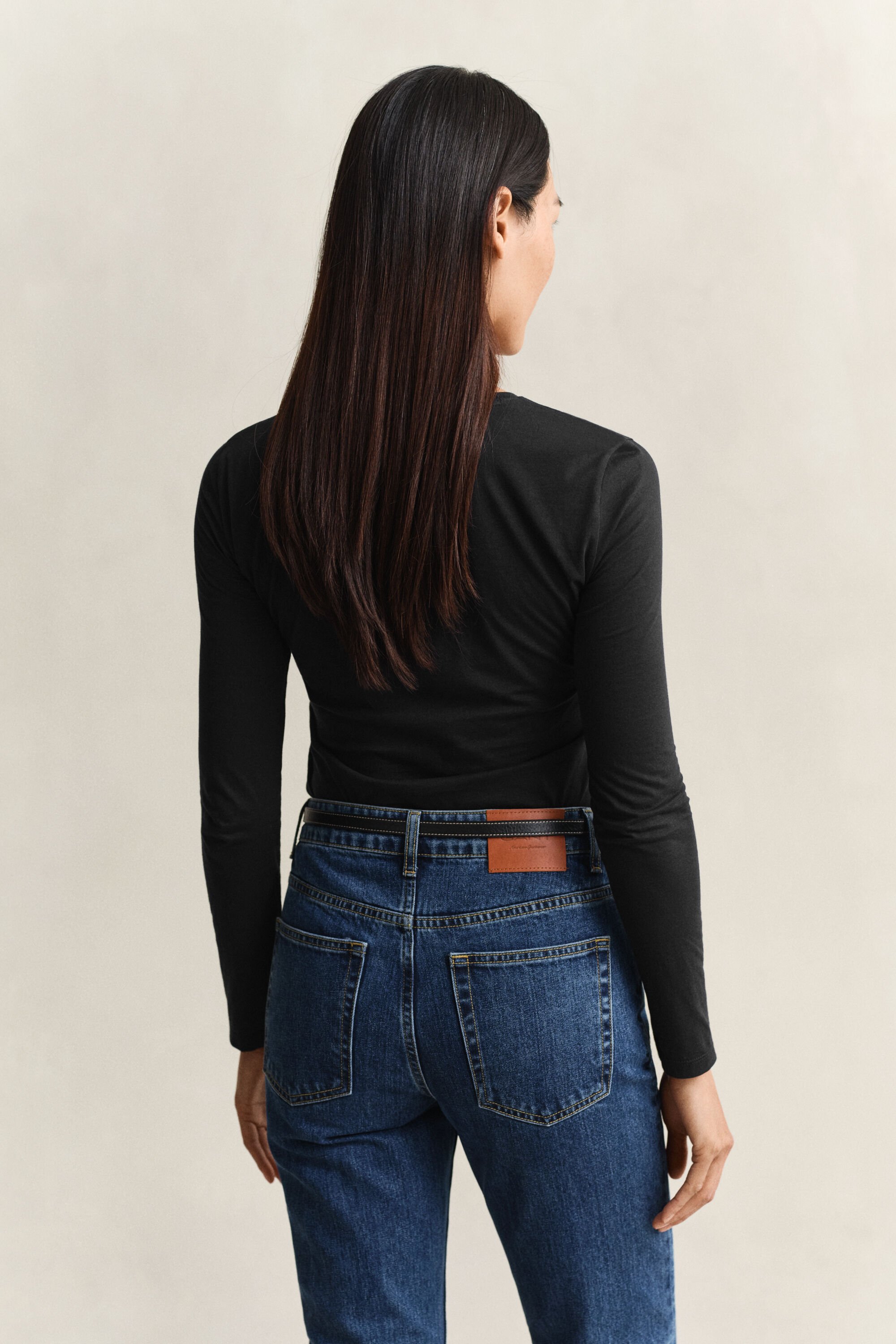 T-shirt af bomuld med lange ærmer