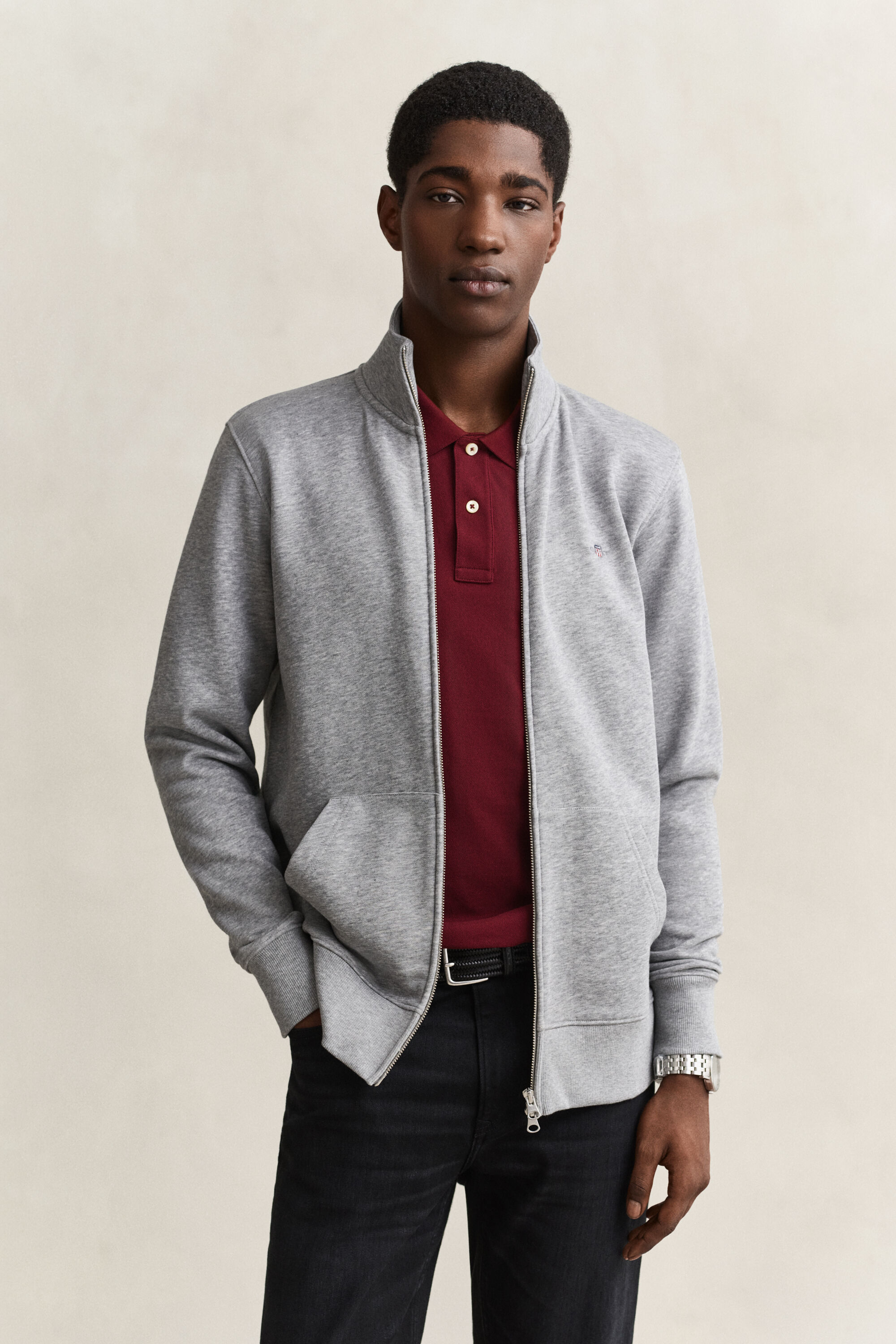 Shield sweatshirt med lynlås