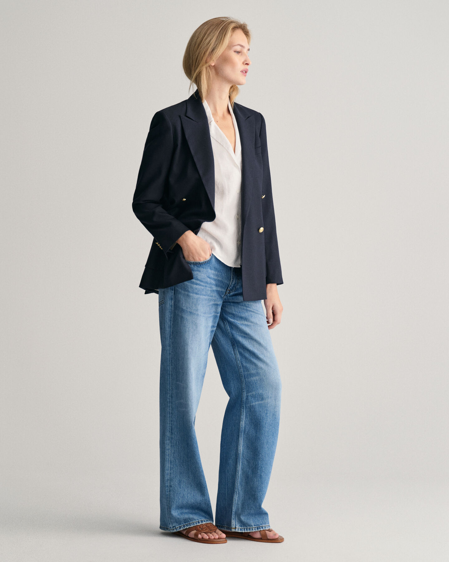 Relaxed fit h&oslash;rskjorte med korte &aelig;rmer