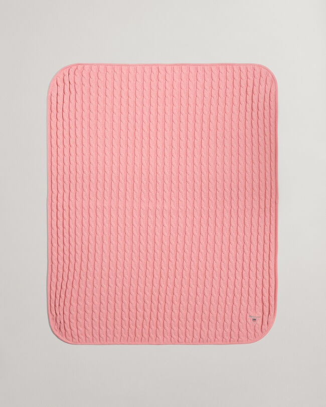 Baby t&aelig;ppe af bomuld med kabelstrik