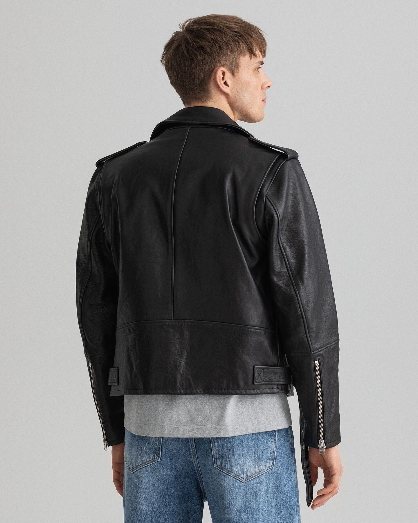 Bikerjakke af læder