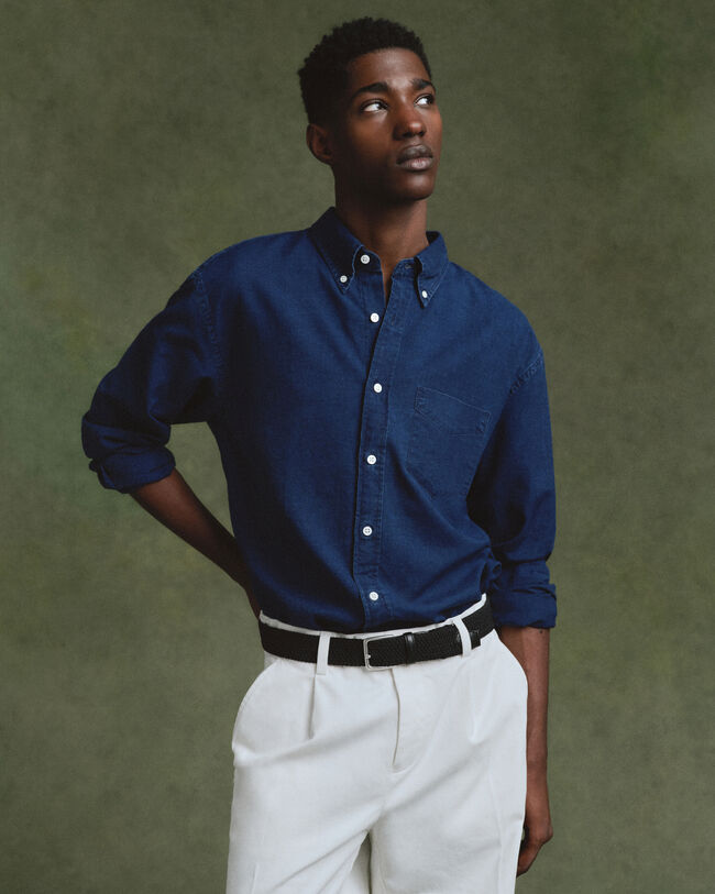 Relaxed Indigo Oxford-skjorte