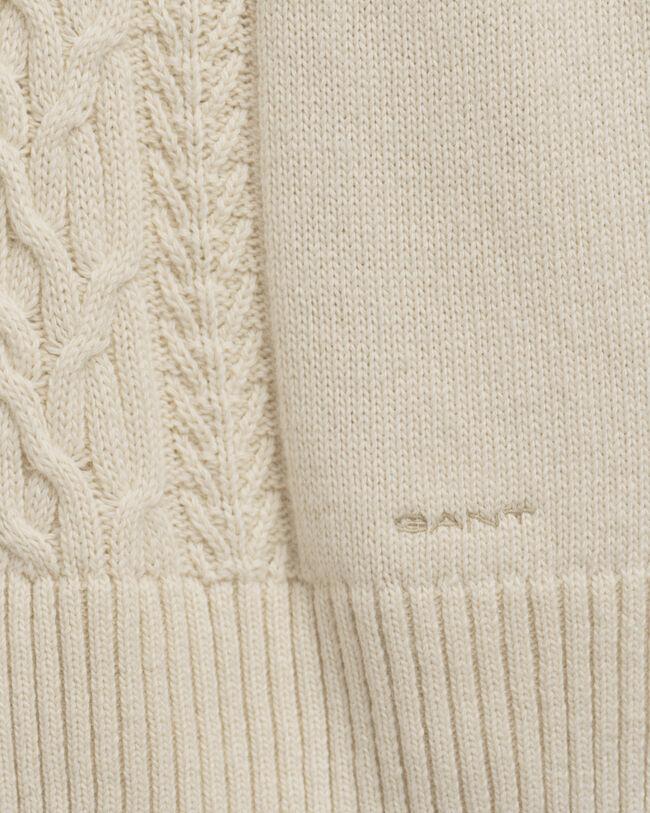 Teen Girls polosweater med tykt kabelstrik