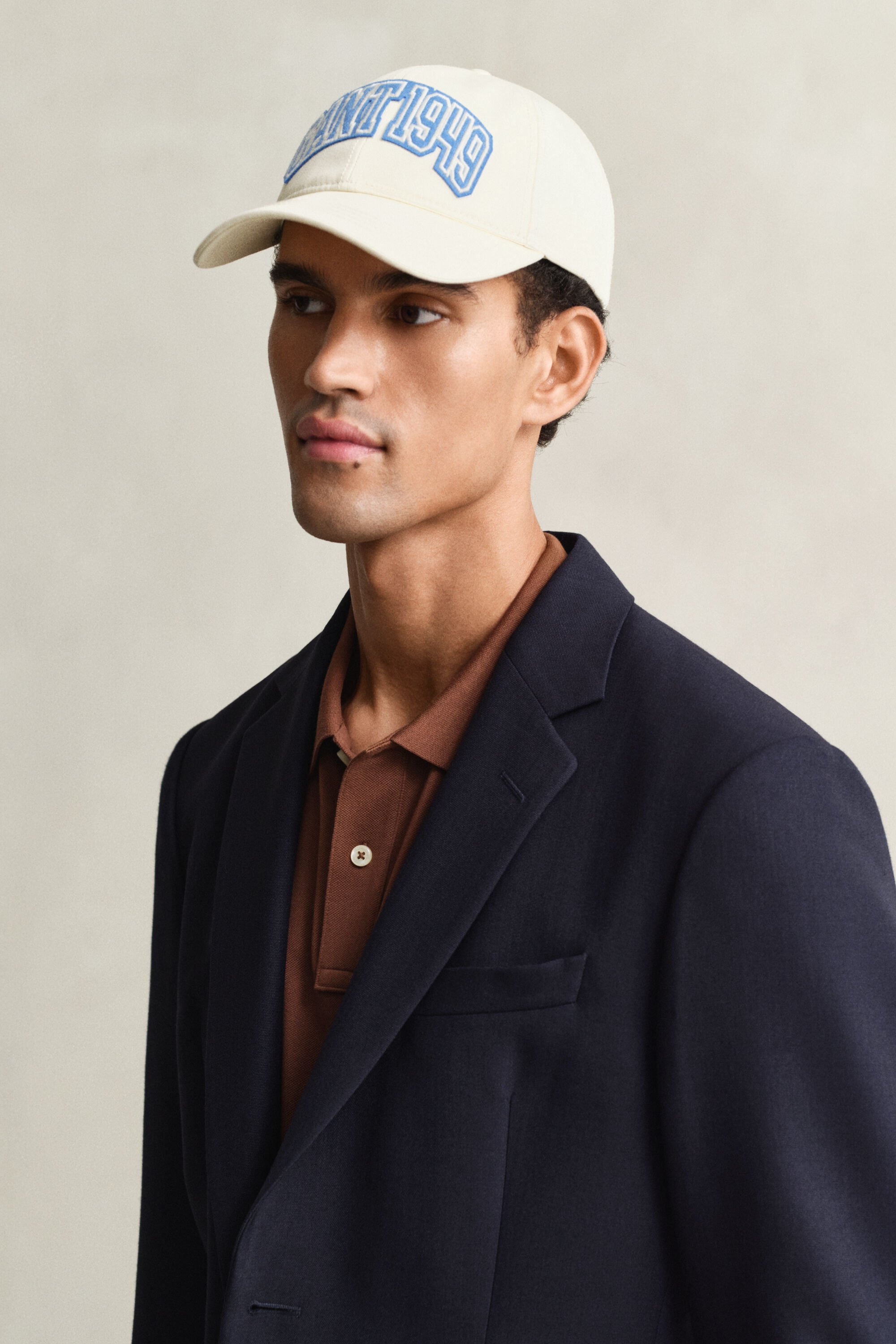 Graphic cap af bomuldstwill