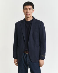 Slim fit tofarvet jersey piqué blazer