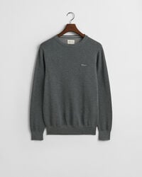 Crewneck sweater af bomuldspiqué