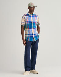 Regular fit kort&aelig;rmet skjorte af indisk madras