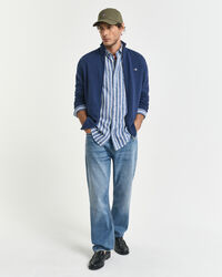 Afslappet cardigan i bomuld med lynlås