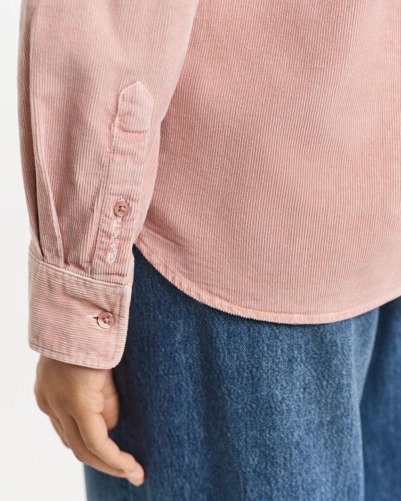 Regular fit skjorte af jernbanefløjl