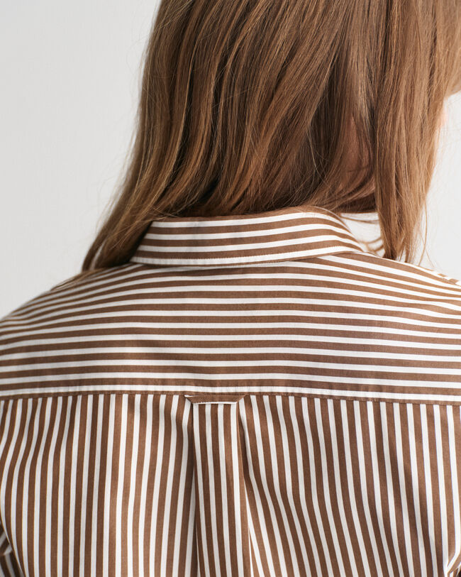 Regular fit klassisk stribet poplin-skjorte